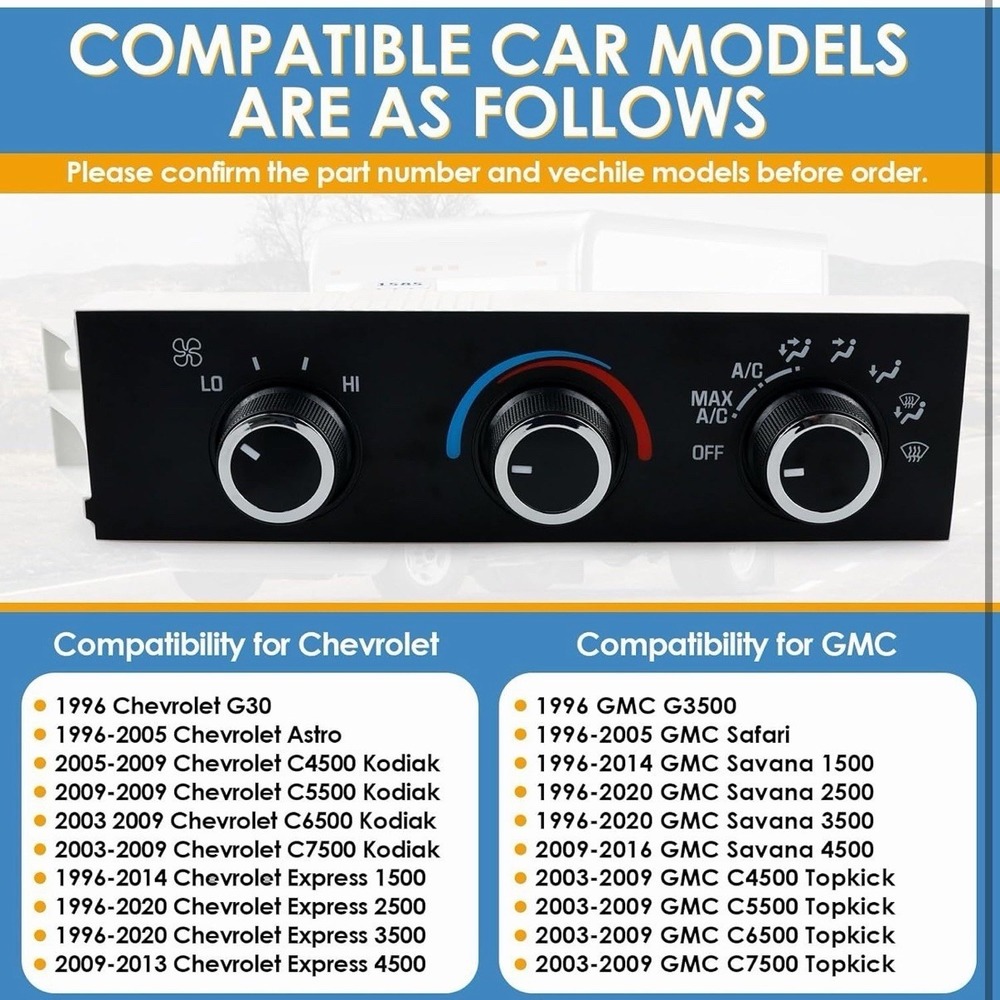 599-217 Heater A/C Control Switch,Front Climate Control Module Compatible With - Picture 2 of 8